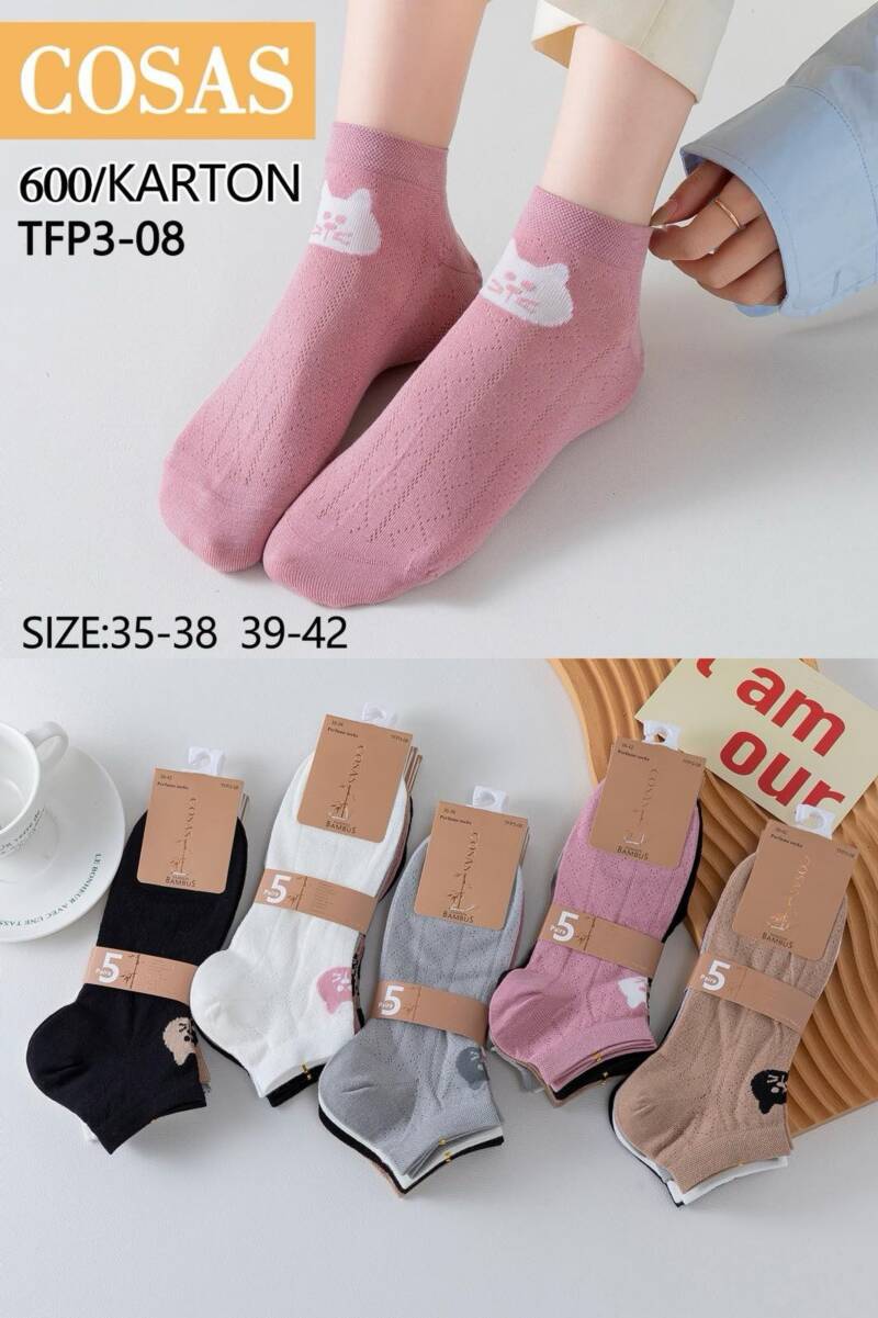 Skarpety damskie Roz 35-42, Mix kolor Paczka 40 szt